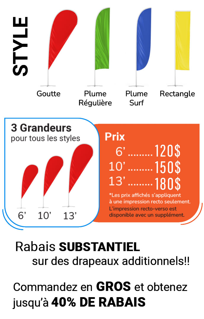 Drapeaux publicitaires Le Grand Montréal
